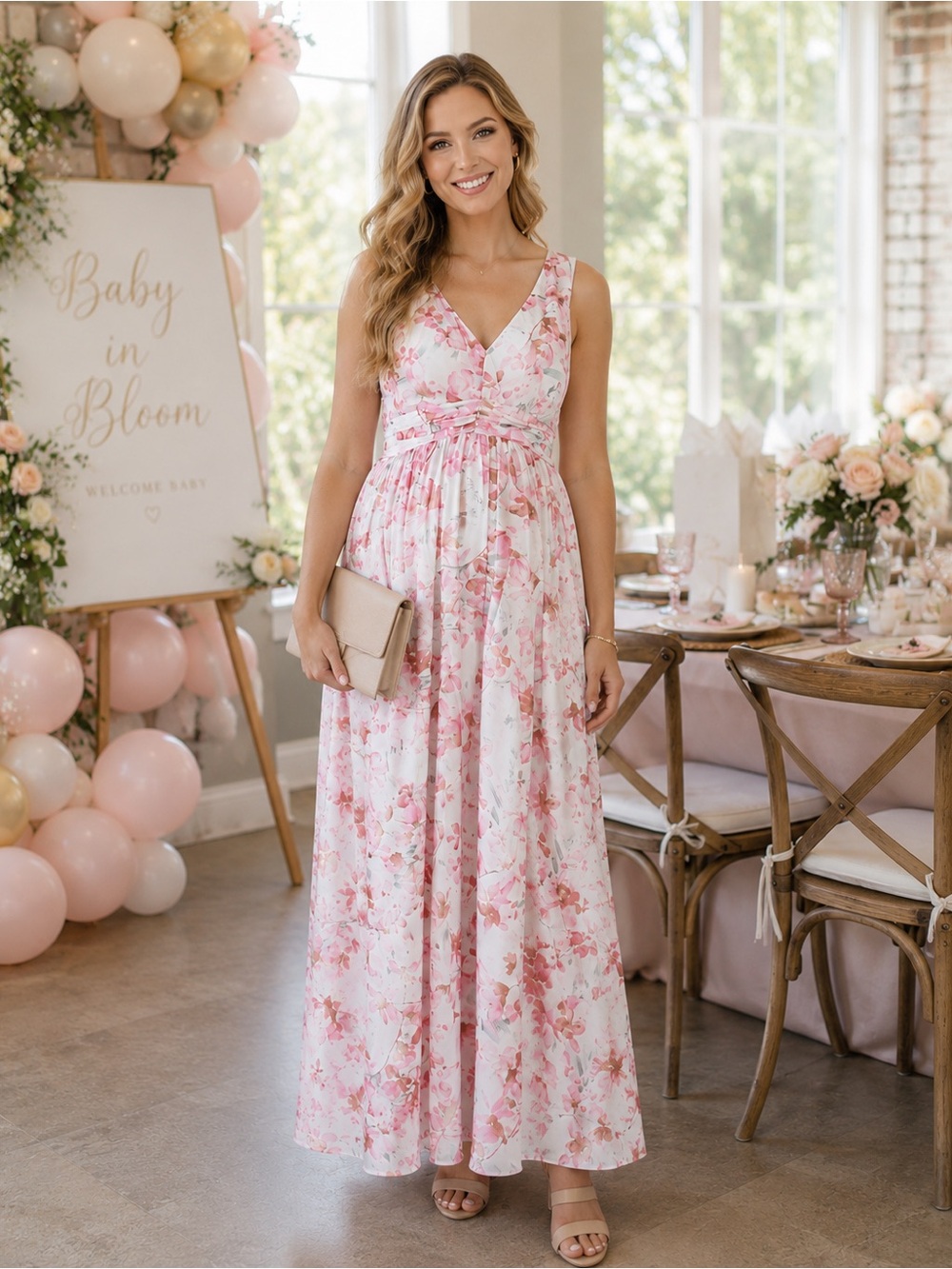 Leith Watercolor Floral Chiffon Maxi | NWT | Romantic Wedding | Garden Party